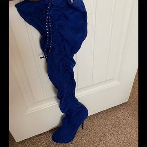 Thigh high boot 4 inch heel